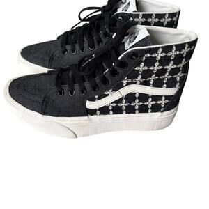 NWOT Vans Black and White Checkered High-Top Sneakers